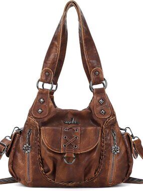 Small Purses for Women Hobo Shoulder Bags Y2K Vegan Leather Multi-Pocket Handbag